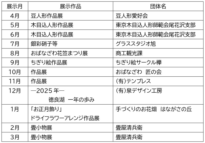 ロビー展示予定表